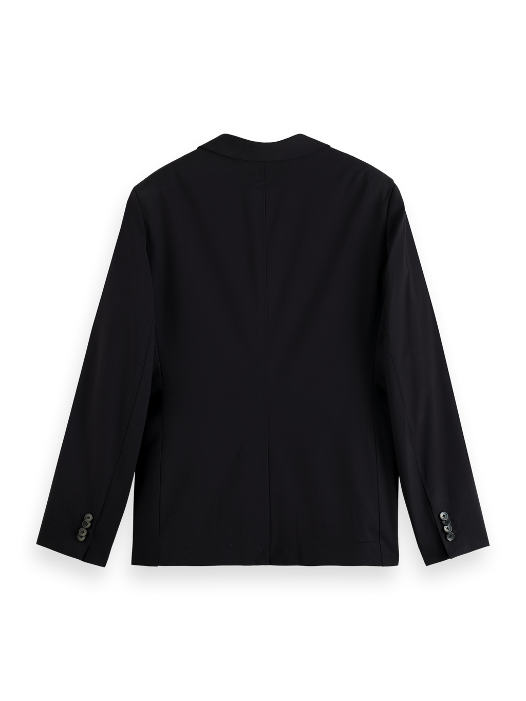 ESSENTIALS UNCONSTRUCTED PEAK LAPEL WOOL BLAZER - BLACK