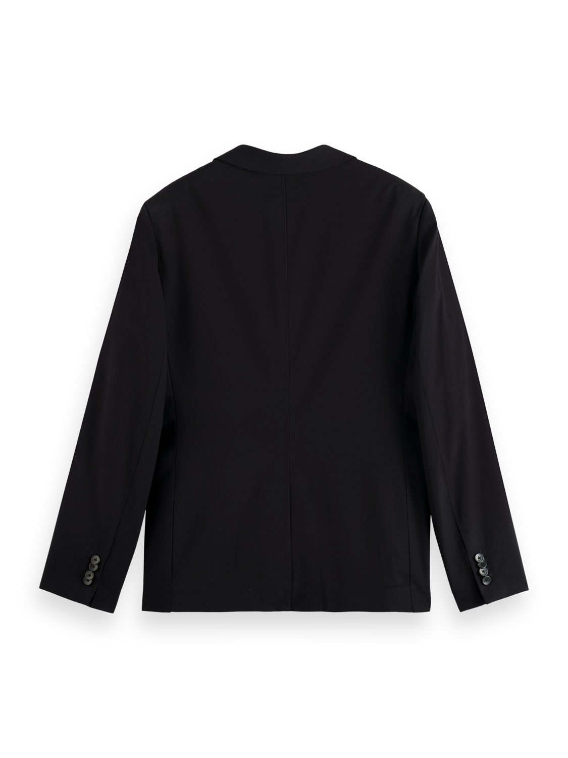 ESSENTIALS UNCONSTRUCTED PEAK LAPEL WOOL BLAZER - BLACK