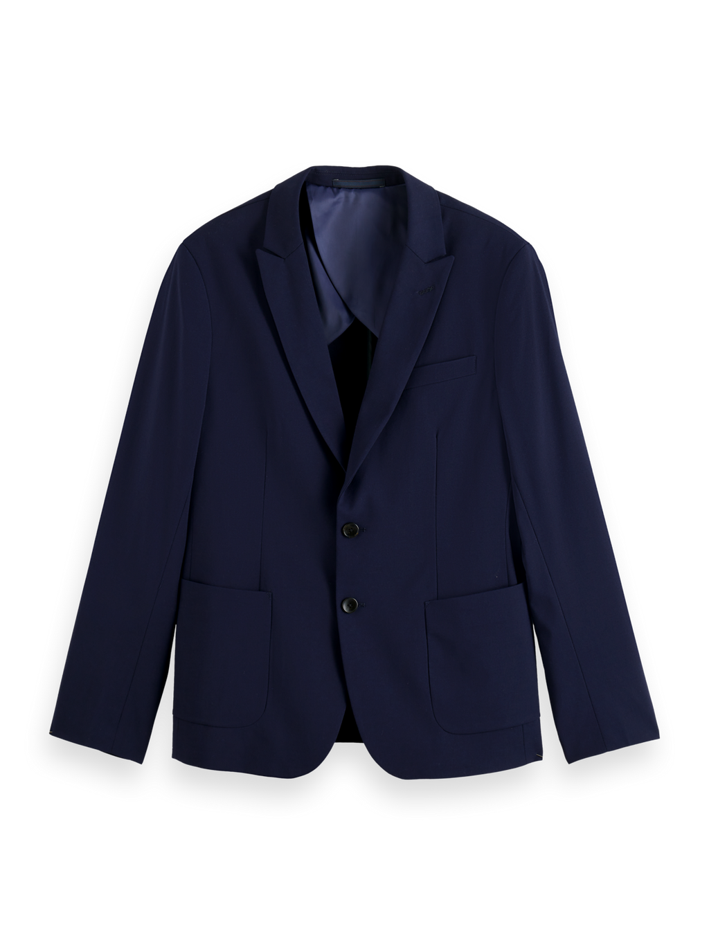 ESSENTIALS UNCONSTRUCTED PEAK LAPEL WOOL BLAZER - NIGHT