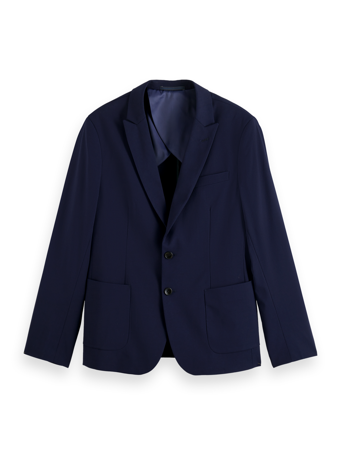 ESSENTIALS UNCONSTRUCTED PEAK LAPEL WOOL BLAZER - NIGHT