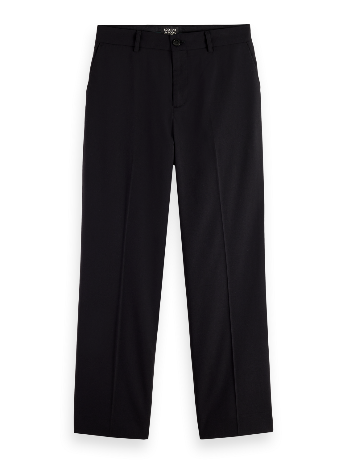Essentials RELAXED STRAIGHT WOOL BLEND CHINO - BLACK