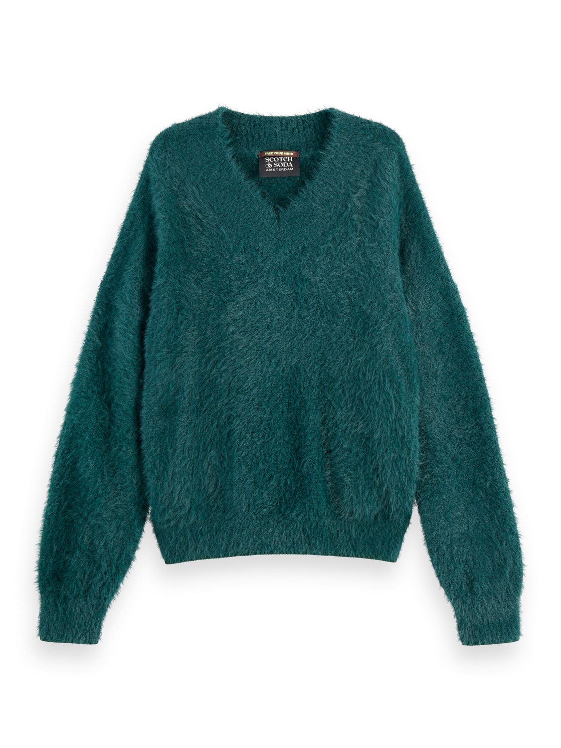 FLUFFY V-NECK RELAXED PULLOVER