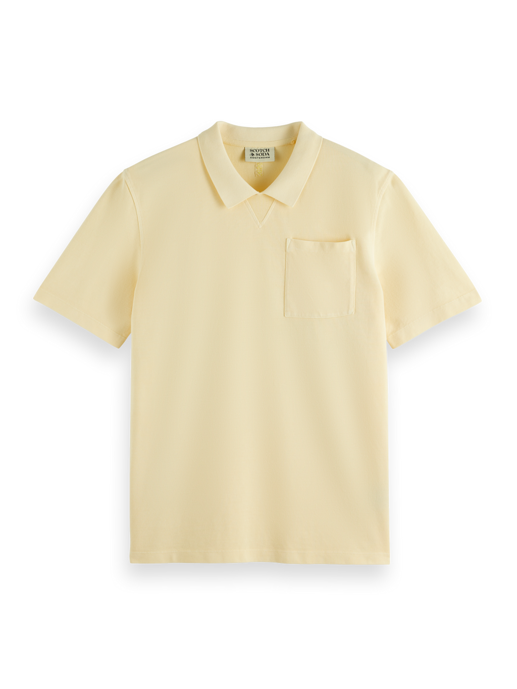 Garment dye pique pocket polo