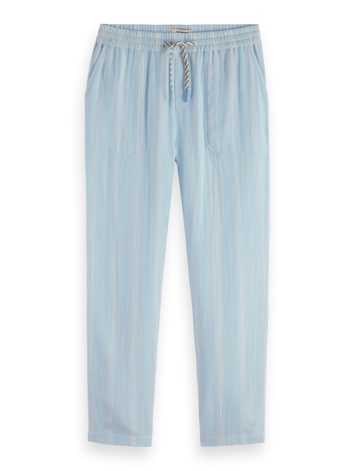 Relaxed-fit striped cotton gauze pants