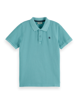 Garment-dyed pique polo