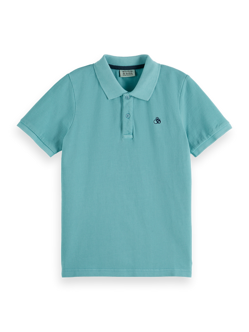 Garment-dyed pique polo