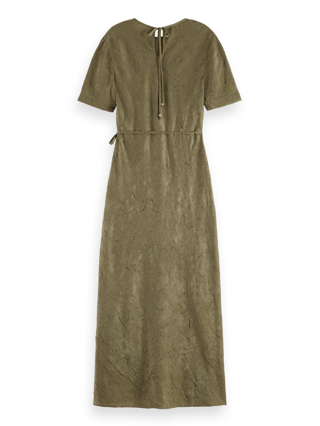 Crushed Satin Wrap Dress