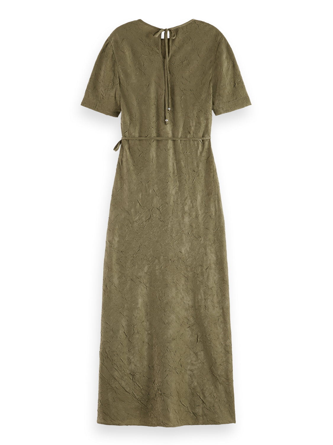 Crushed Satin Wrap Dress