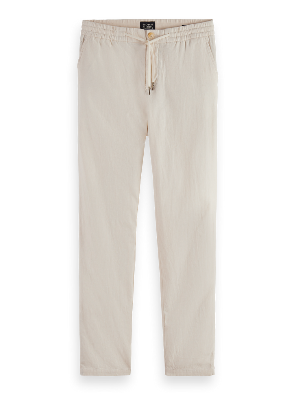 Essentials WARREN COTTON/LINEN TWILL JOGGER - OFF WHITE