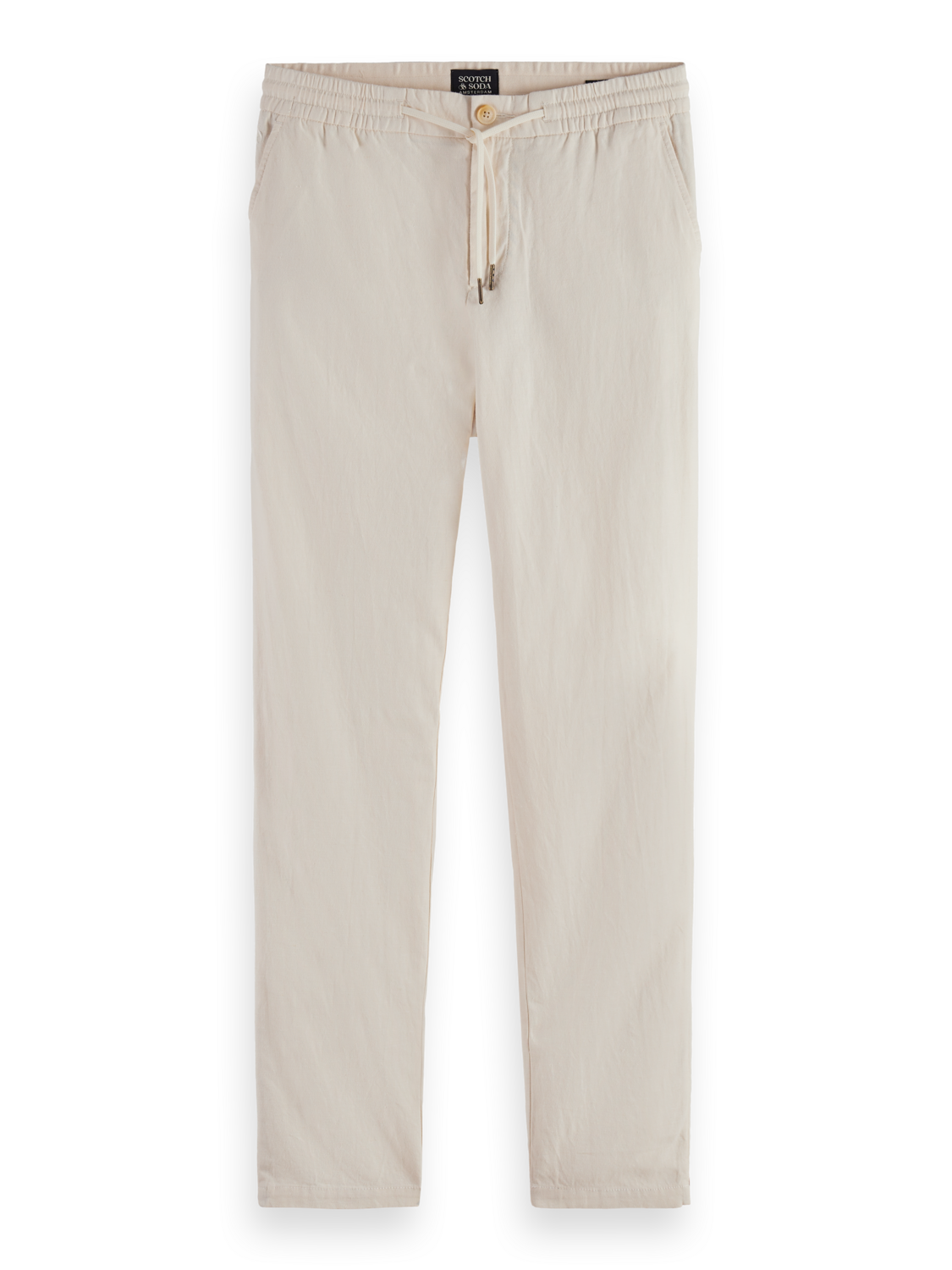 Essentials WARREN COTTON/LINEN TWILL JOGGER - OFF WHITE