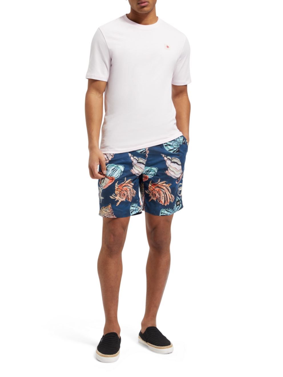 LONG LENGTH SWIM SHORT WITH ALL OVER PRINT