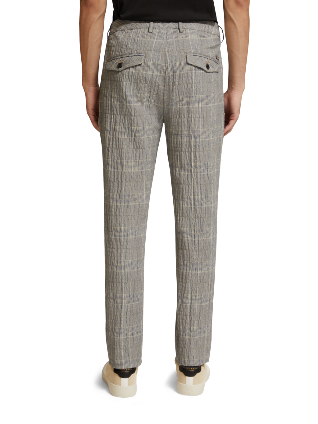 BLAKE - CHECKED COTTON-BLEND SEERSUCKER CHINO