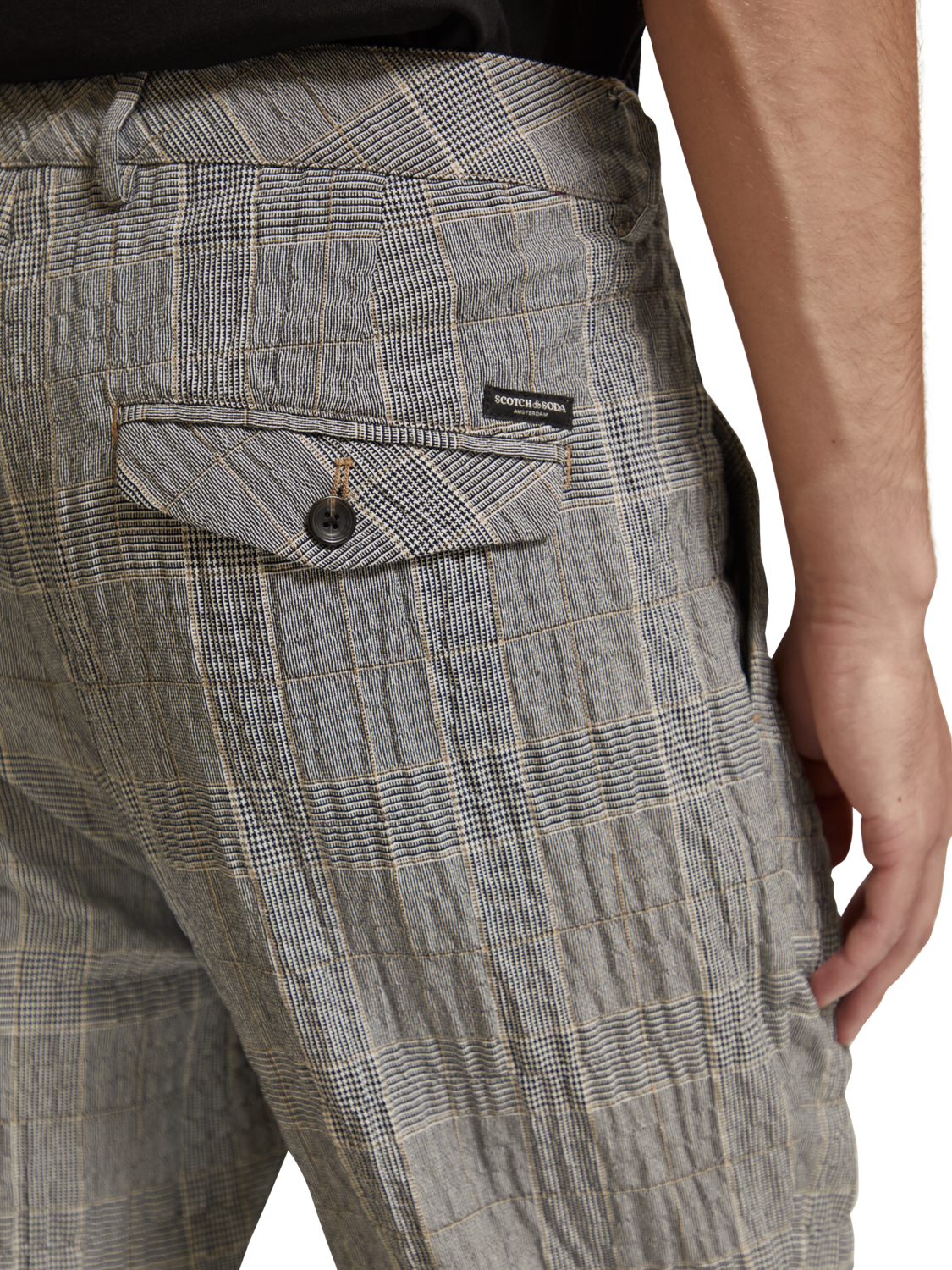 BLAKE - CHECKED COTTON-BLEND SEERSUCKER CHINO