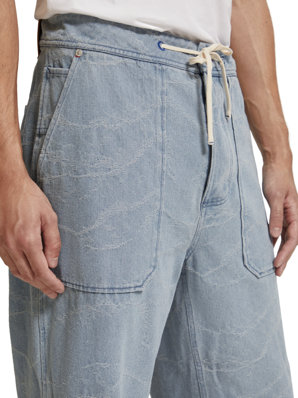 THE VERVE WORKWEAR PANT INDIGO WAVE JACQUARD