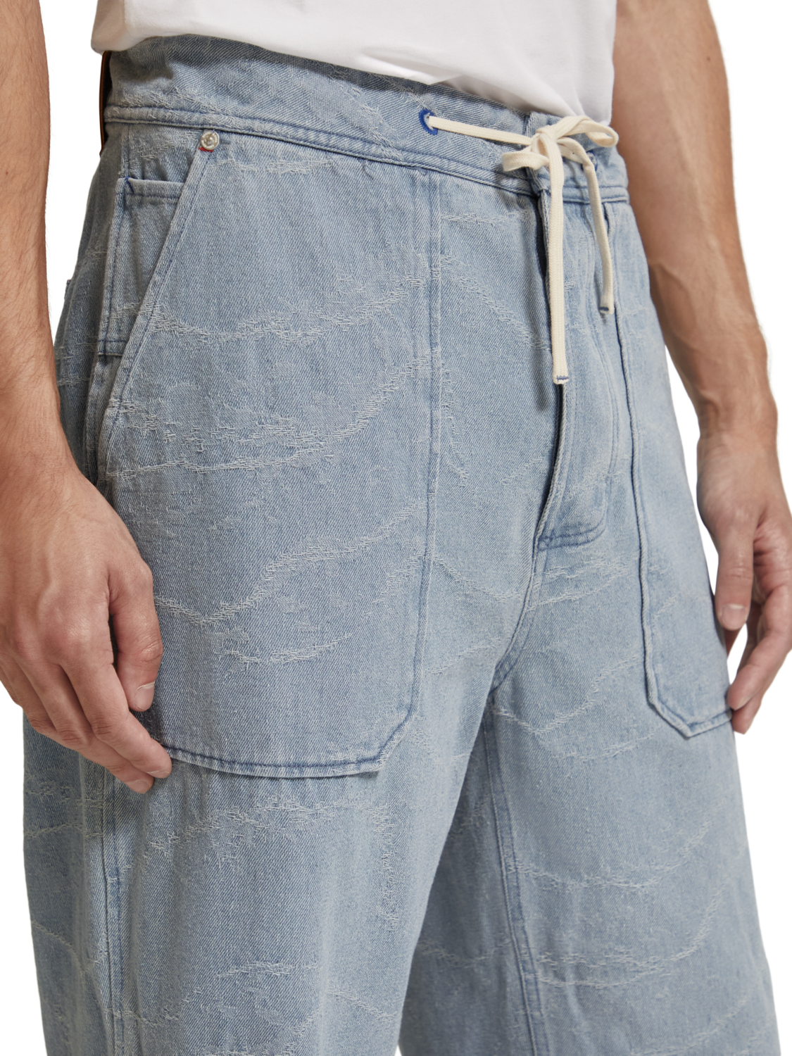 THE VERVE WORKWEAR PANT INDIGO WAVE JACQUARD