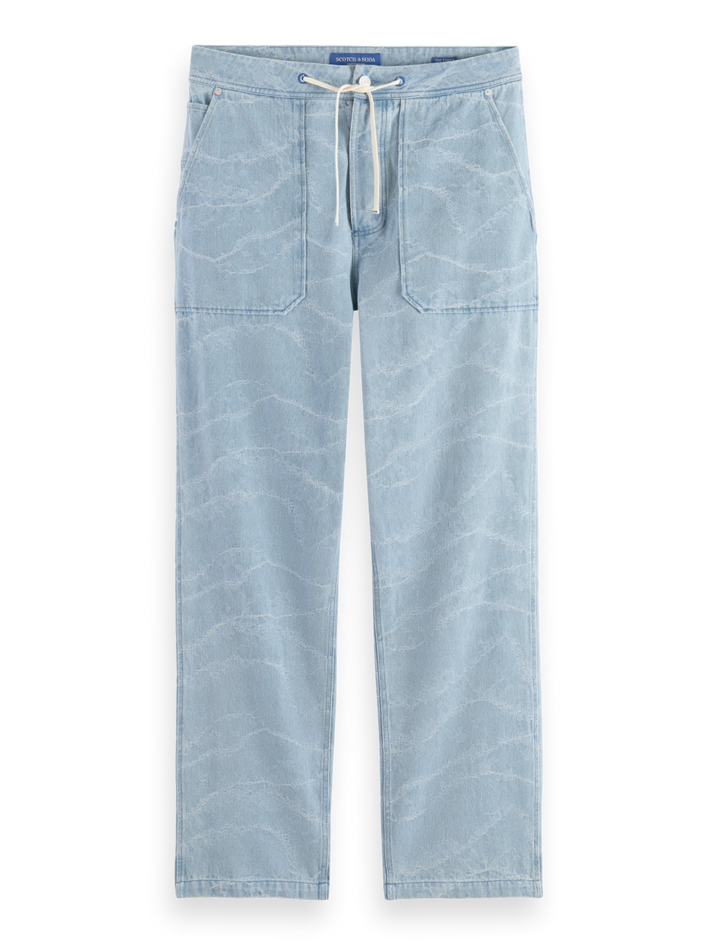 THE VERVE WORKWEAR PANT INDIGO WAVE JACQUARD