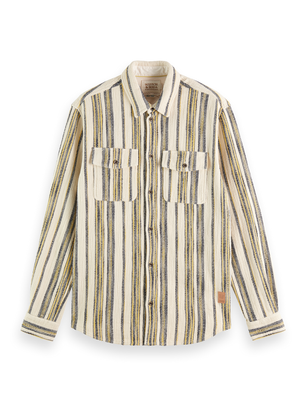 BASKET WEAVE GRADIENT STRIPE SHIRT