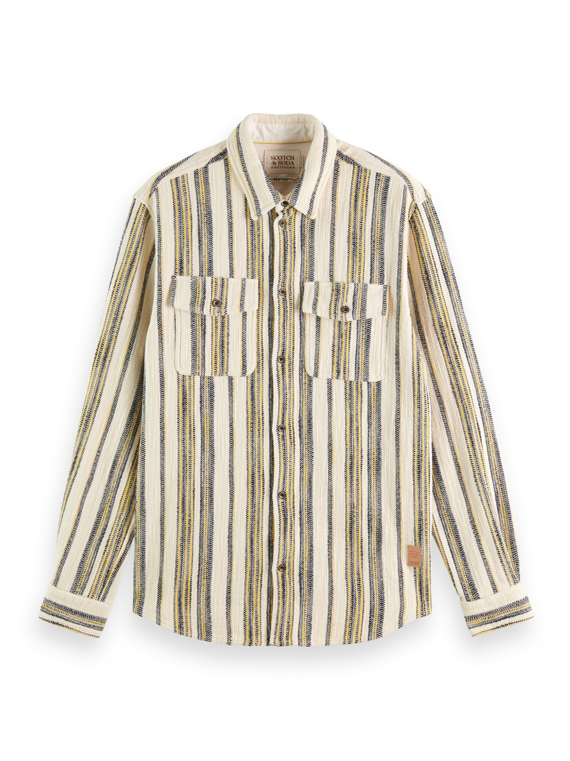 BASKET WEAVE GRADIENT STRIPE SHIRT