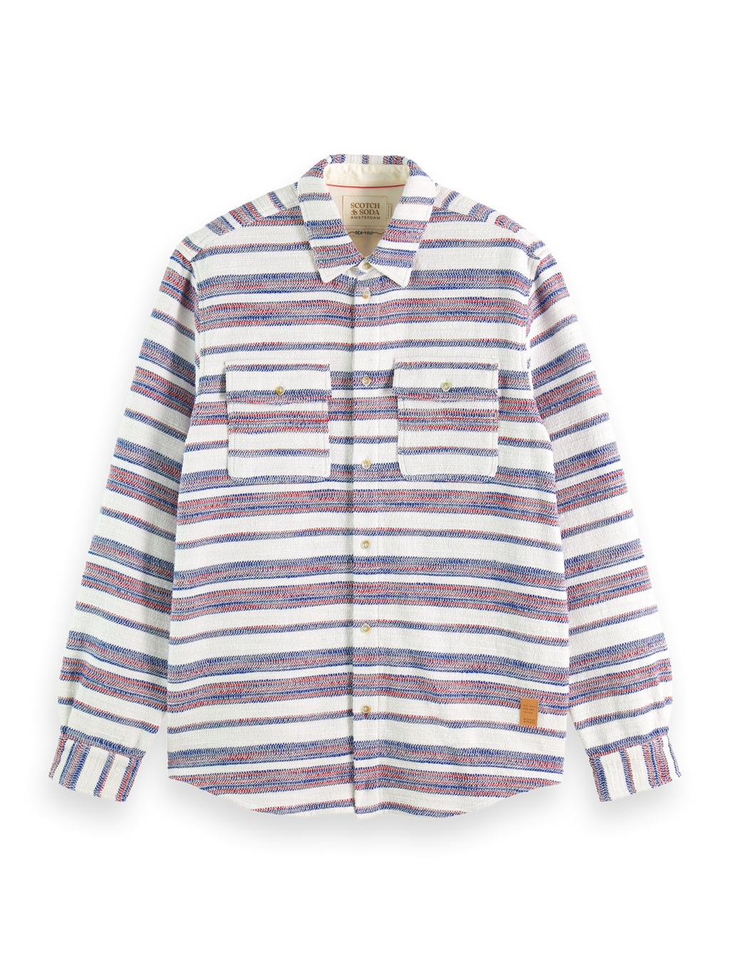 BASKET WEAVE GRADIENT STRIPE SHIRT