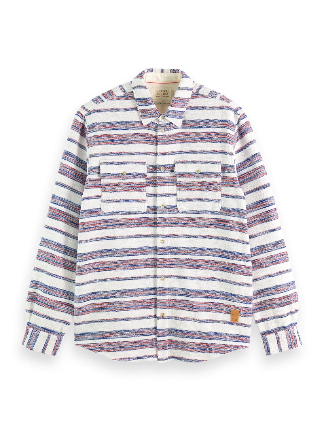 BASKET WEAVE GRADIENT STRIPE SHIRT
