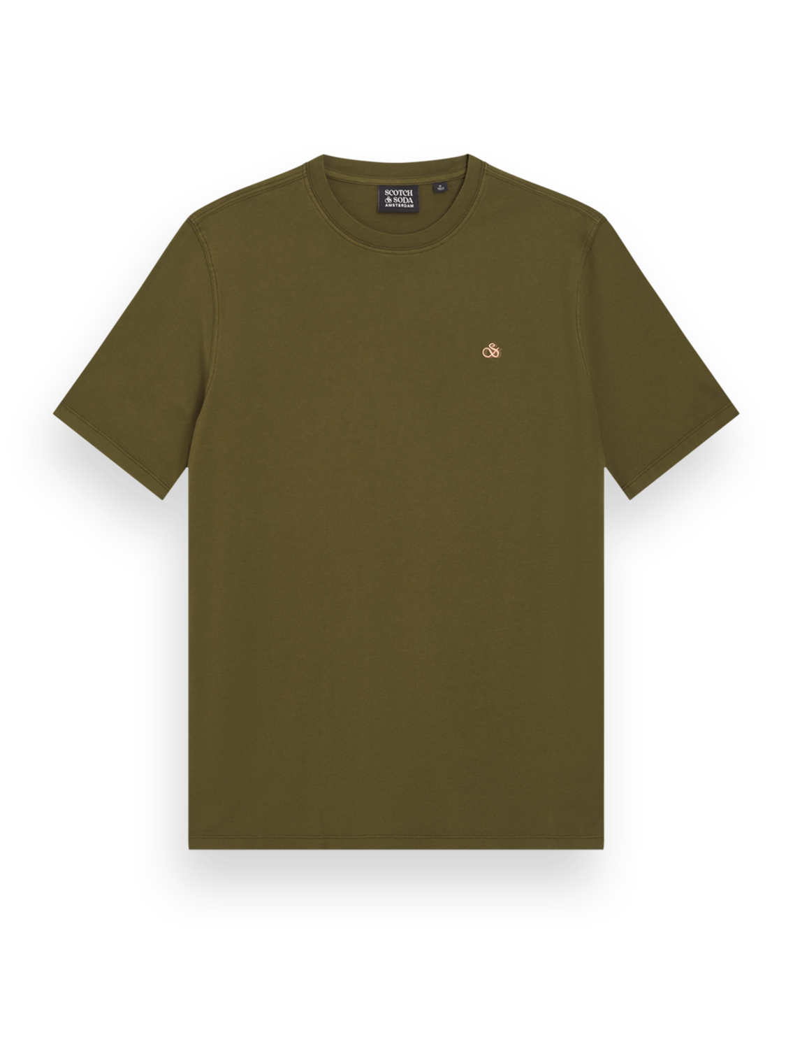 T-Shirt mit Rundhalsausschnitt und Logo im Stückfärbungsverfahren