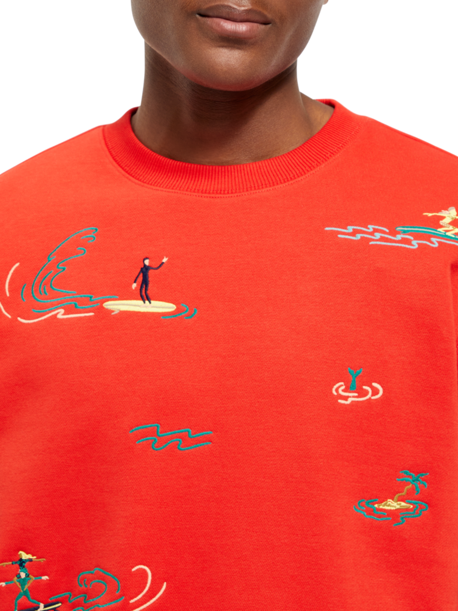 ALL-OVER EMBROIDERY SWEATSHIRT