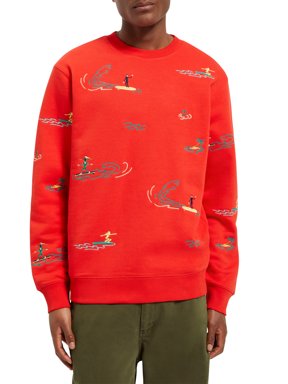 Sweatshirt mit durchgehender Stickerei