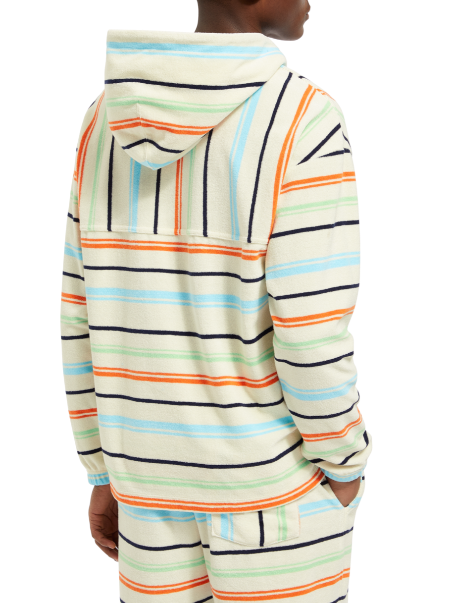 TOWELLING STRIPED HOODIE