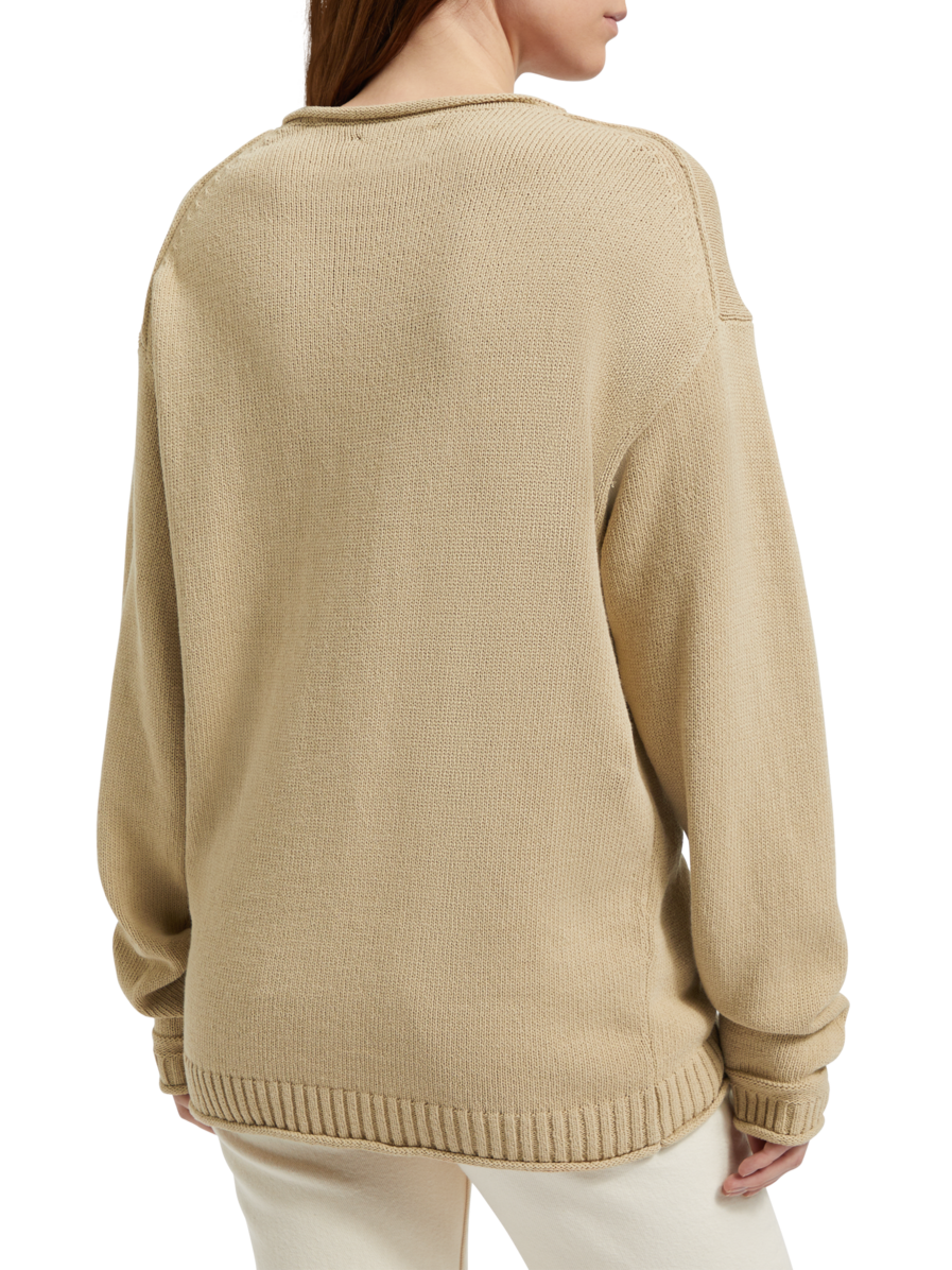 PULLOVER WITH ROLLED EDGES