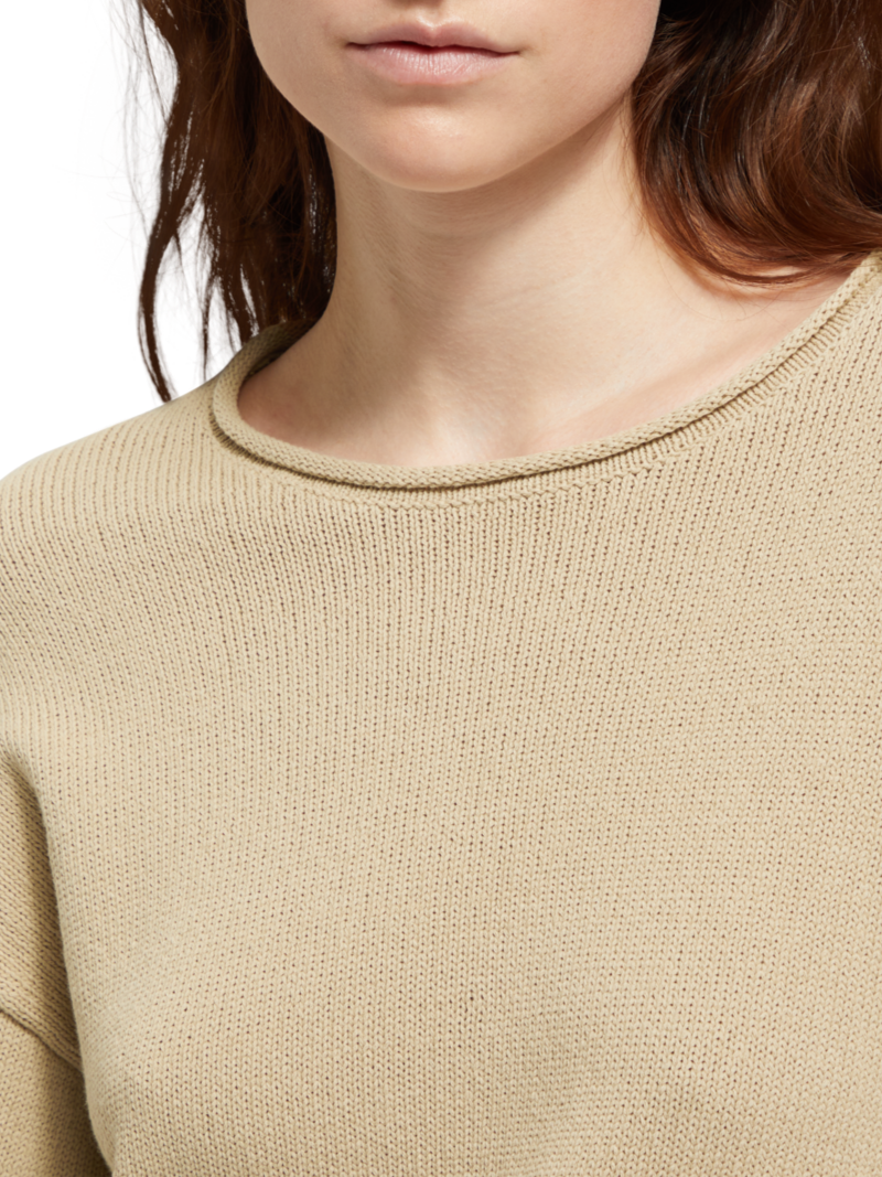 PULLOVER WITH ROLLED EDGES