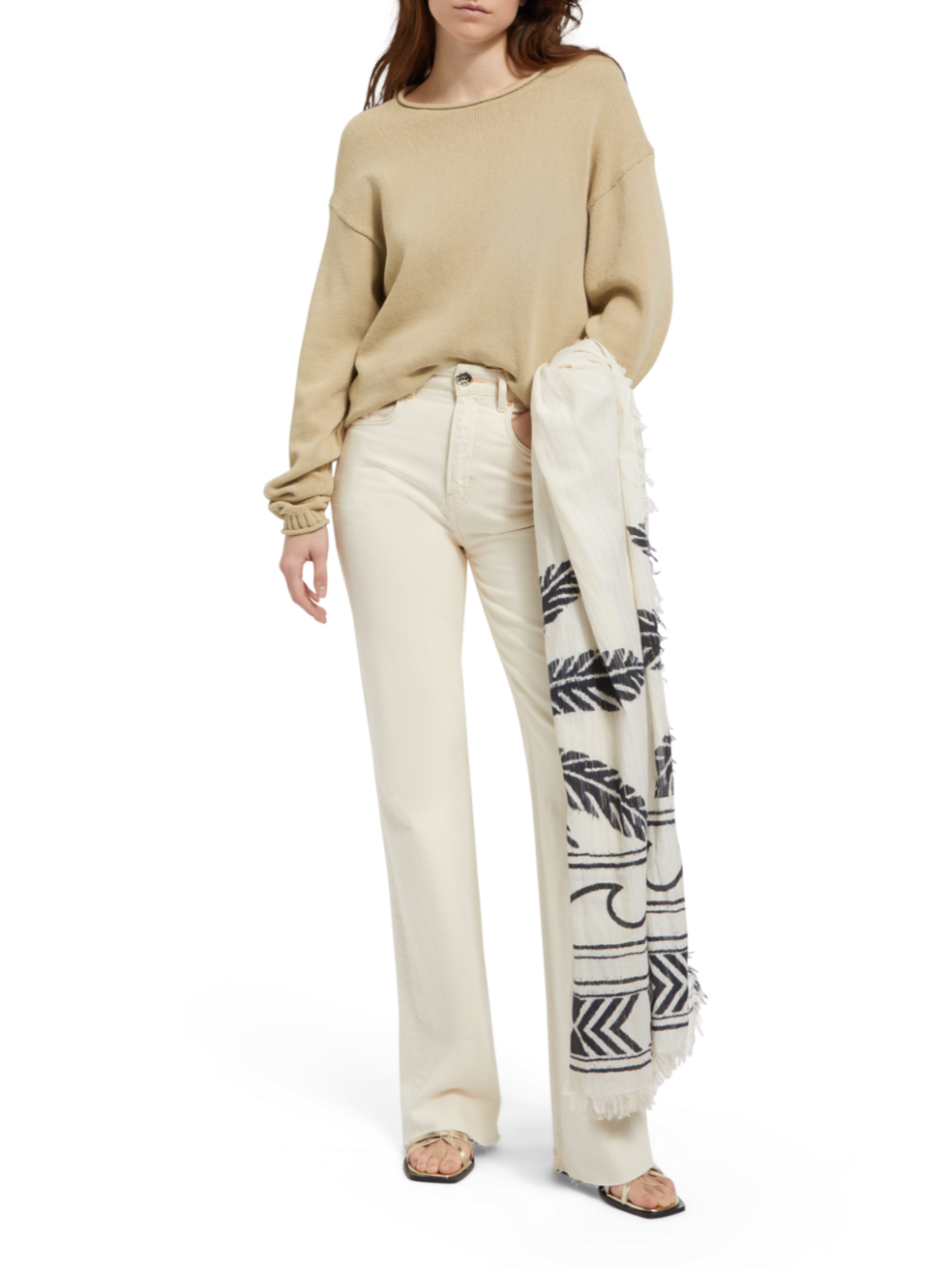 PULLOVER WITH ROLLED EDGES