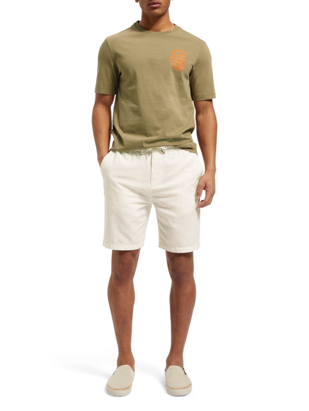 FAVE- COTTON/LINEN TWILL BERMUDA