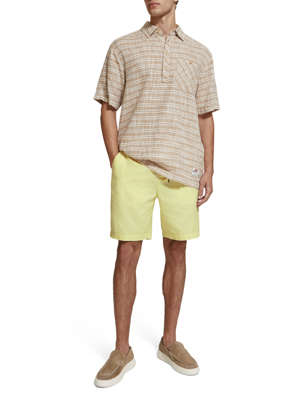 FAVE- COTTON/LINEN TWILL BERMUDA