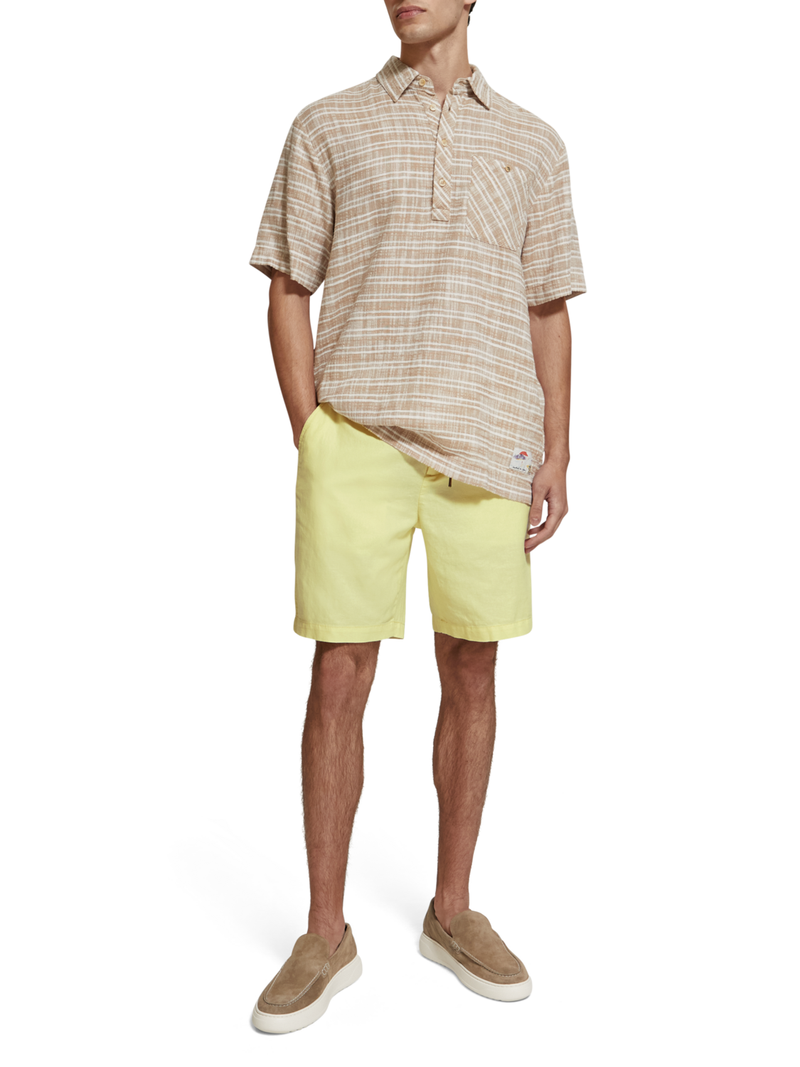 Fave – Bermuda aus Baumwoll-/Leinen-Twill