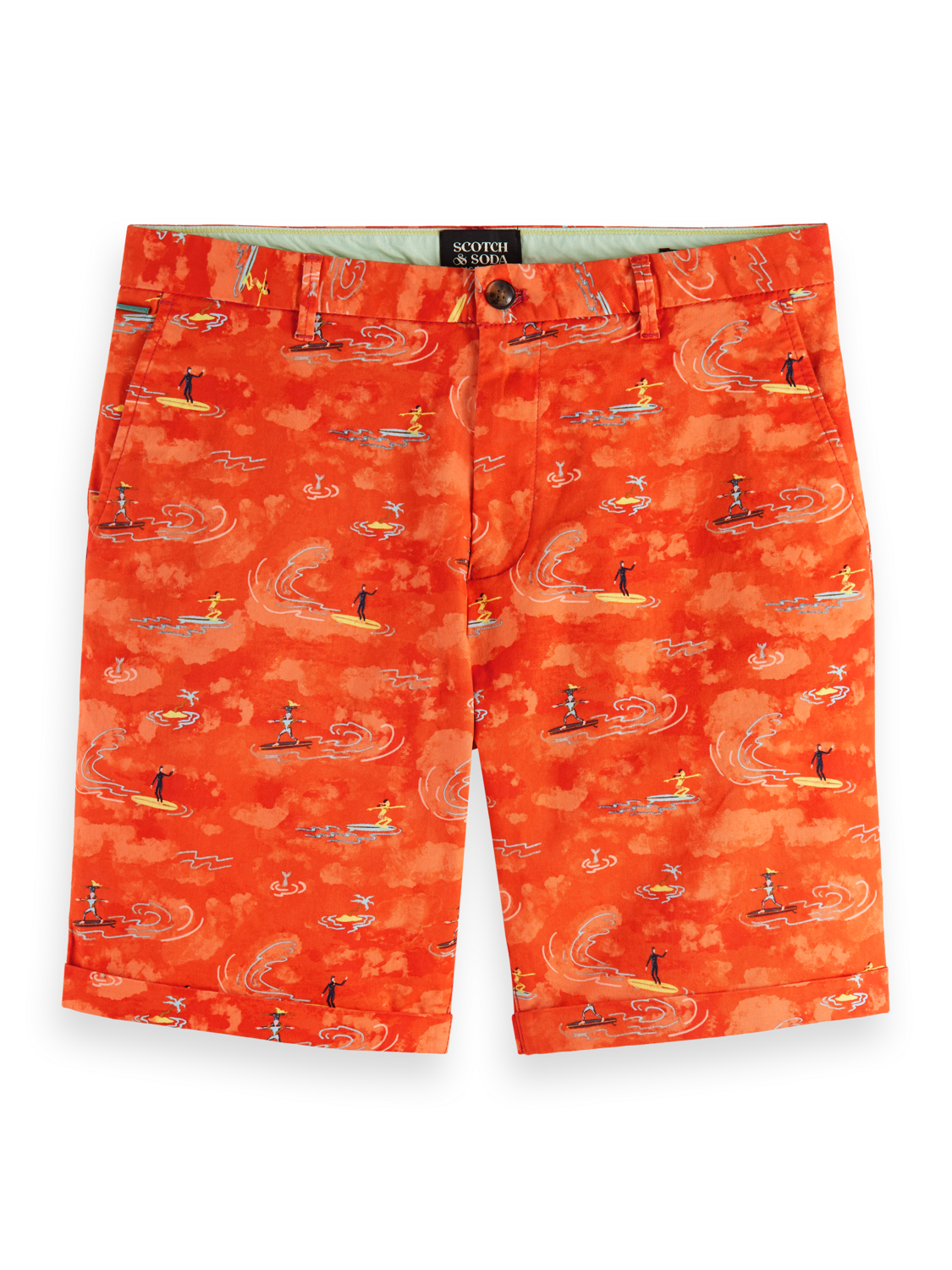 STUART- PRINTED STRETCH-COTTON CHINO SHORT
