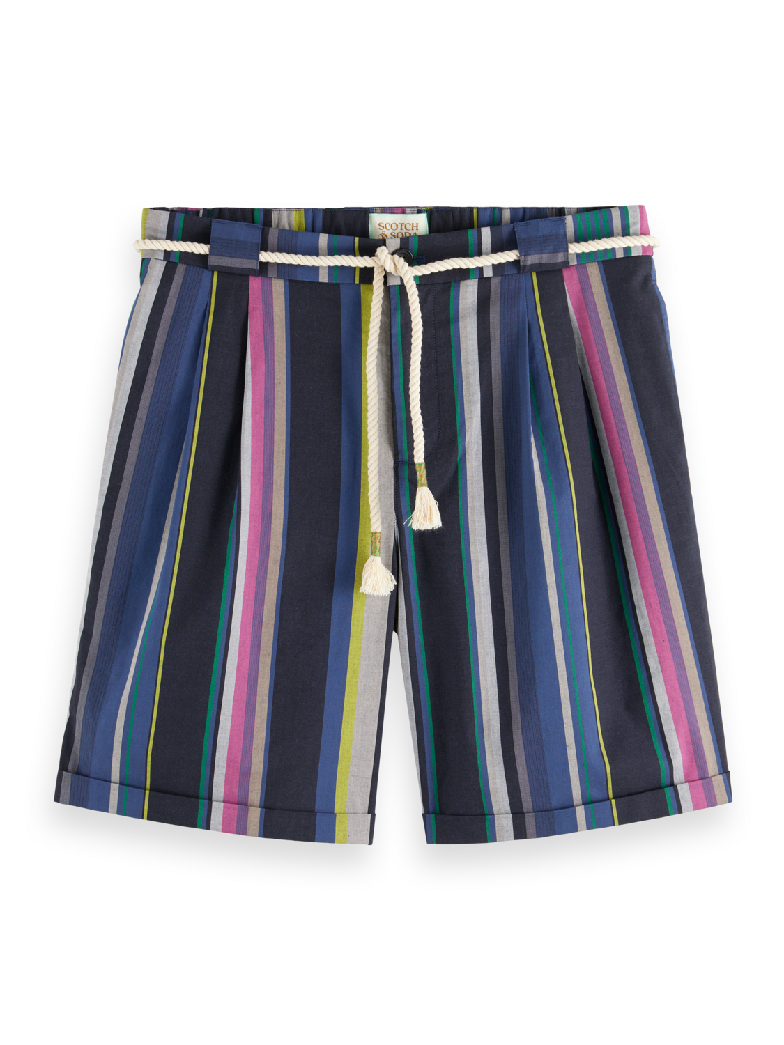TWILT - BLANKET-STRIPED COTTON-TWILL SHORT