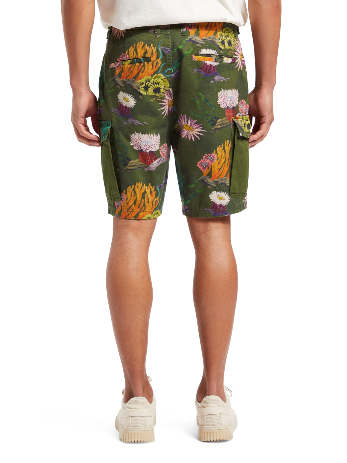 SEASONAL - RELAXED PRINTED TWILL CARGO SHORTS