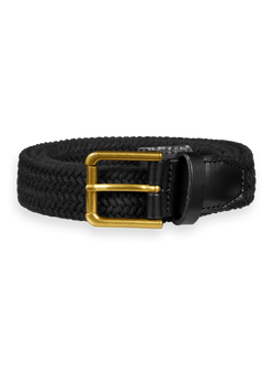 LEATHER TRIMMED CANVAS CORD BELT