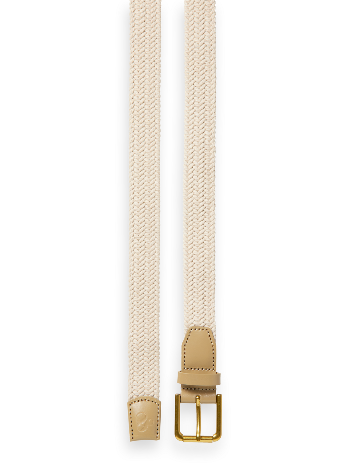 LEATHER TRIMMED CANVAS CORD BELT