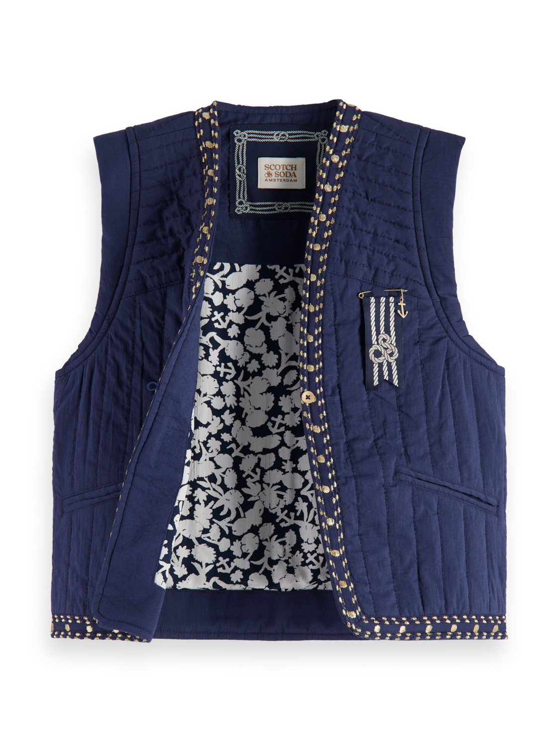 Girls LIGHTLY PADDED EMBROIDERED GILET