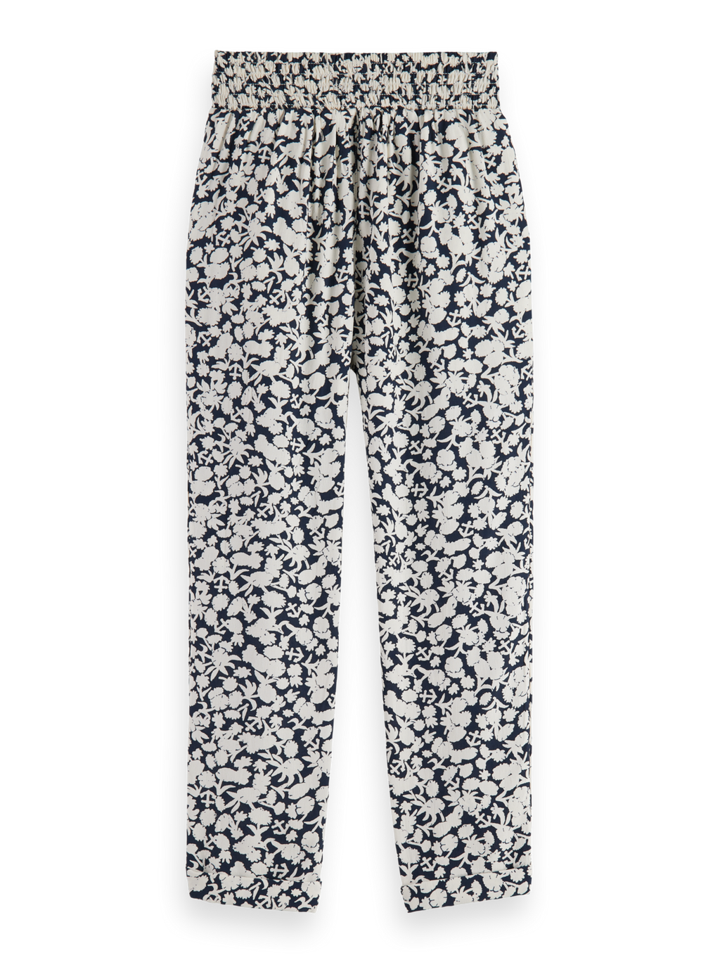 TAPERED ALL-OVER PRINTED AND EMBROIDERED VISCOSE PANTS