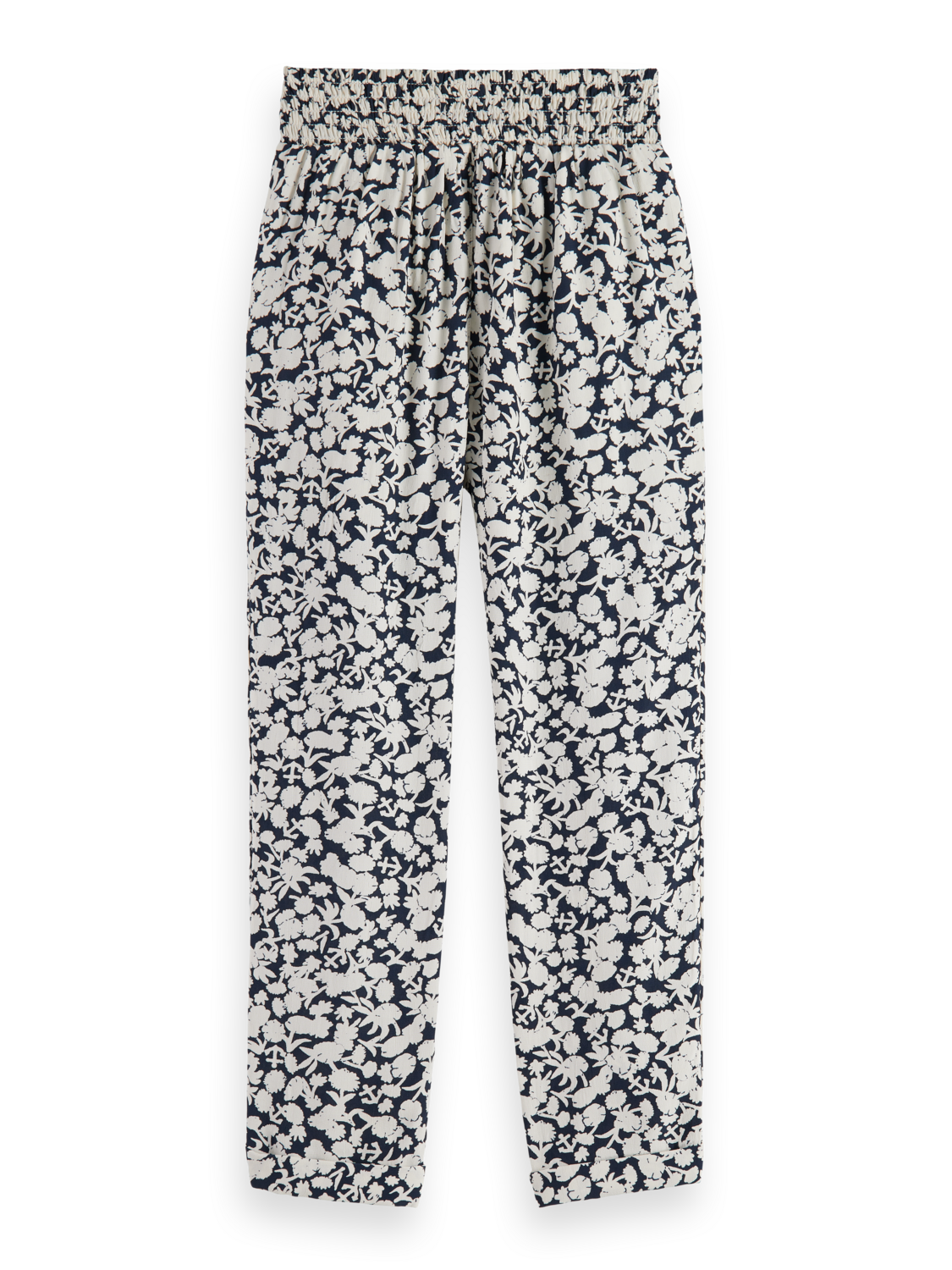 TAPERED ALL-OVER PRINTED AND EMBROIDERED VISCOSE PANTS