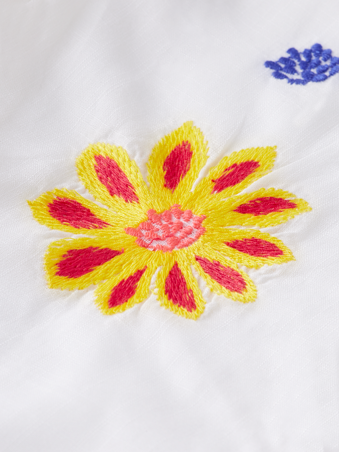 CROPPED FLOWER EMBROIDERY PANTS