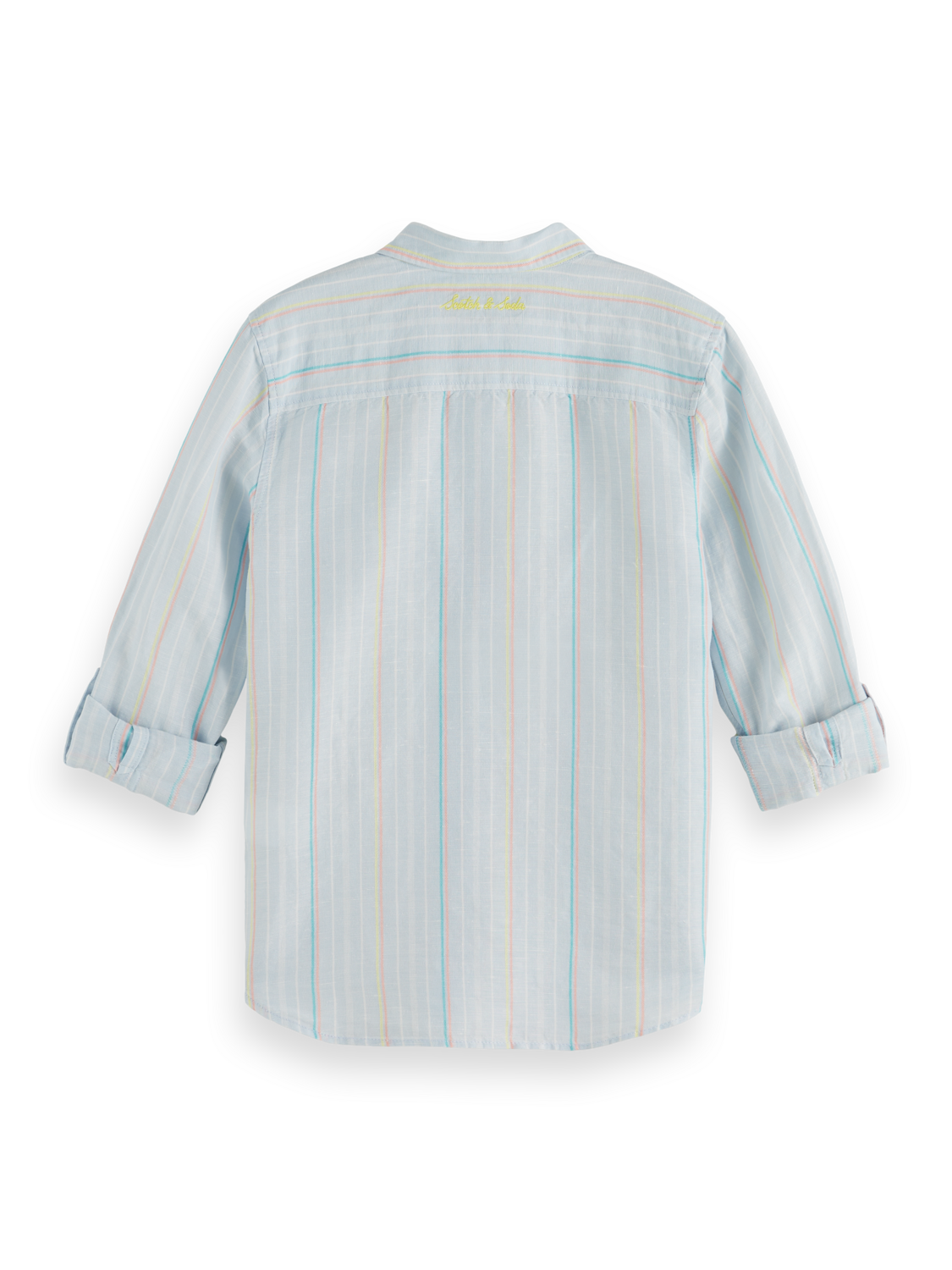 Boys REGULAR-FIT YARN-DYED STRIPE COTTON LINEN SHIRT