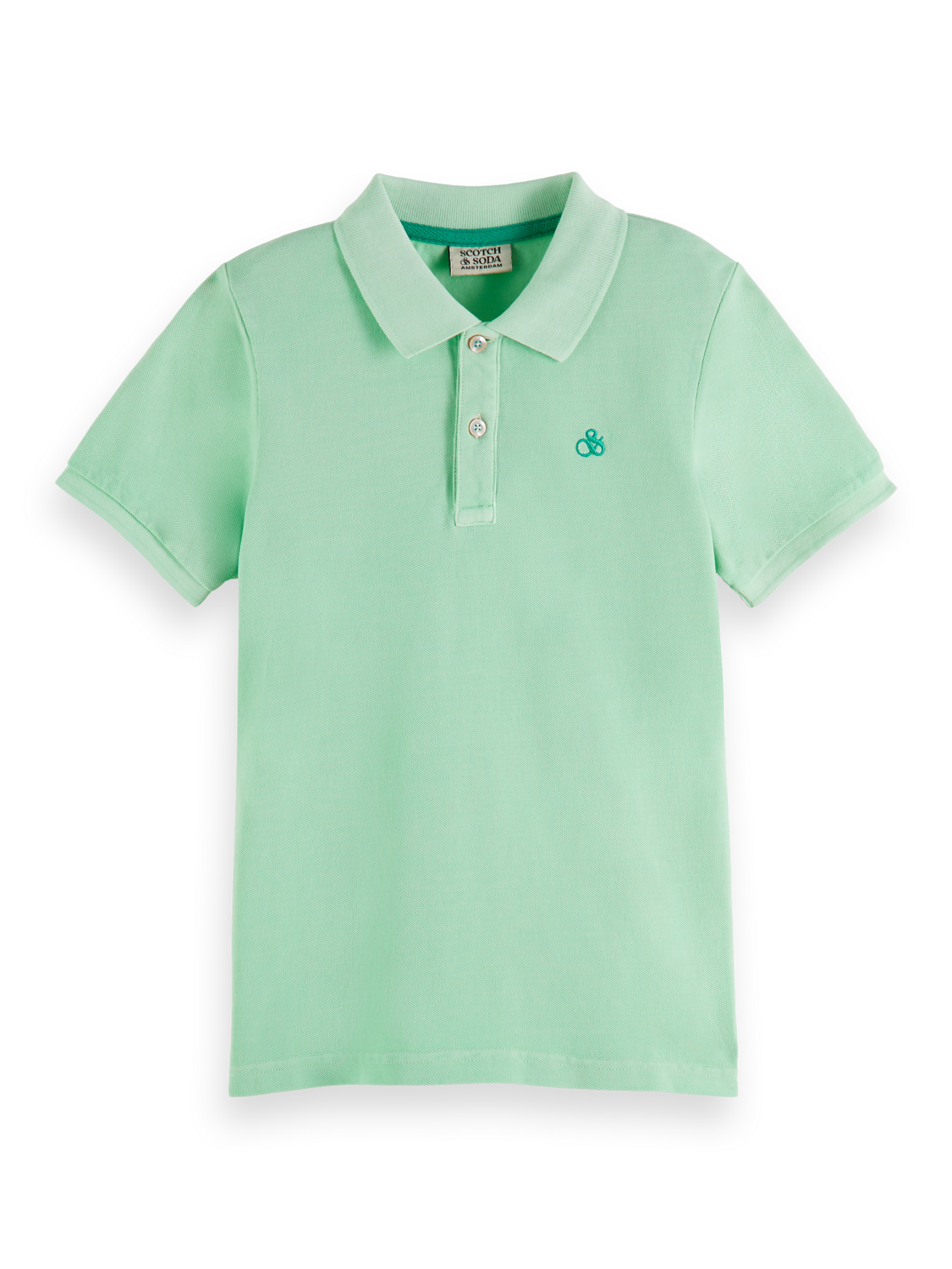 GARMENT-DYED SHORT-SLEEVED PIQUE POLO