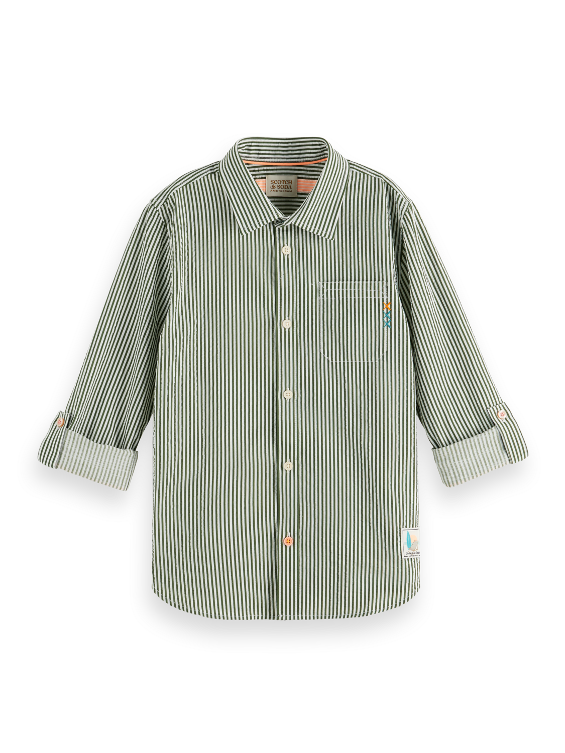 REGULAR-FIT - PRINTED STRIPE SEERSUCKER SHIRT