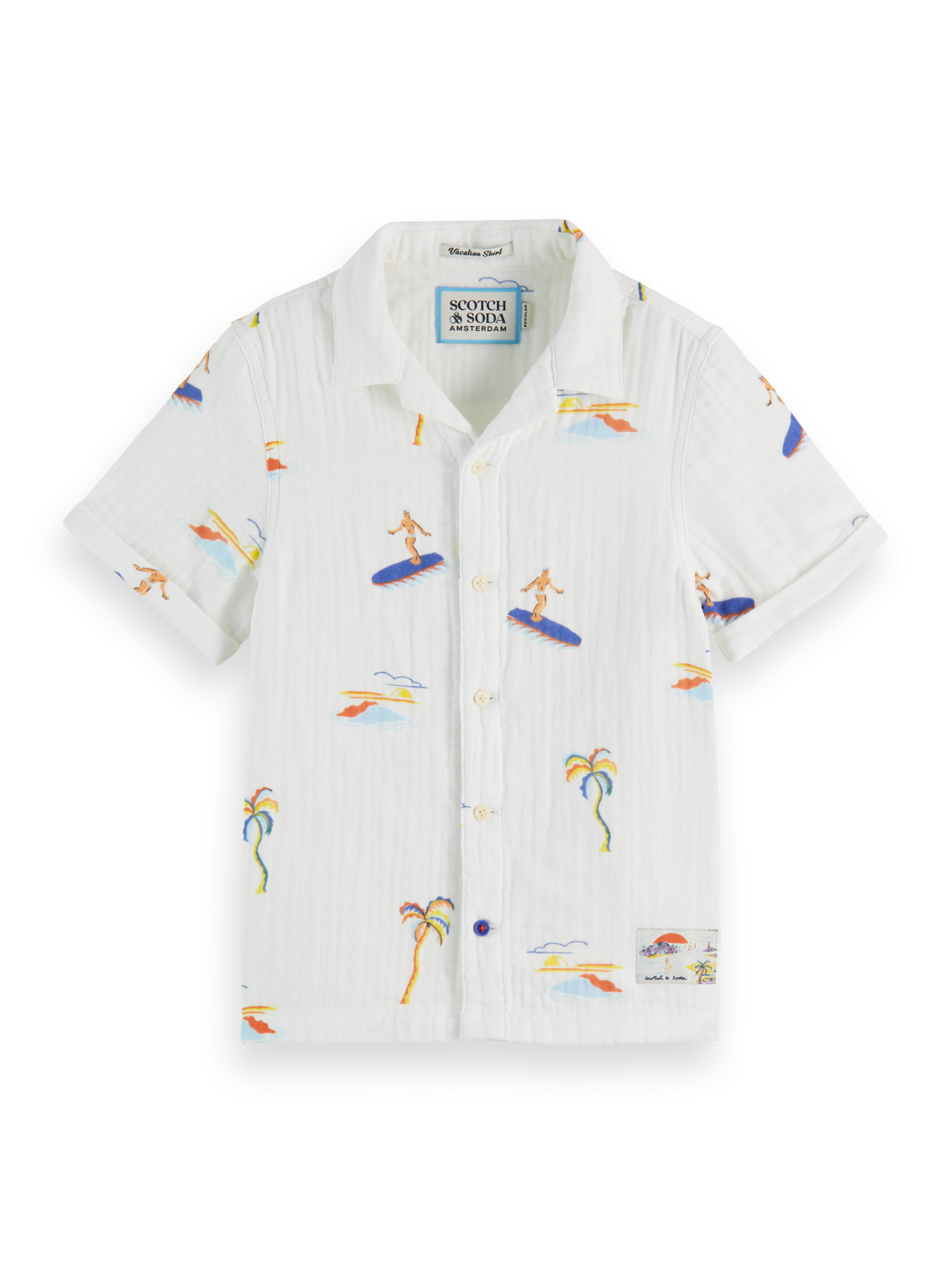 BONDED AND PRINTED RELAXED-FIT SHORT-SLEEVED SHIRT