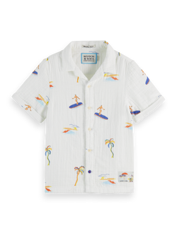 BONDED AND PRINTED RELAXED-FIT SHORT-SLEEVED SHIRT