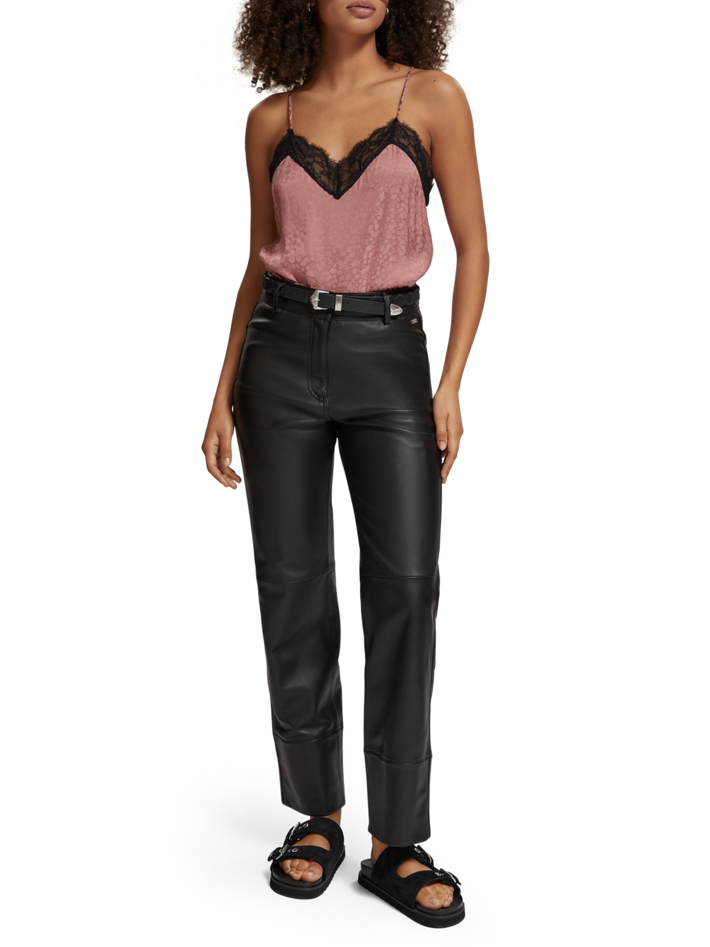 CAMISOLE WITH BLACK LACE DETAIL
