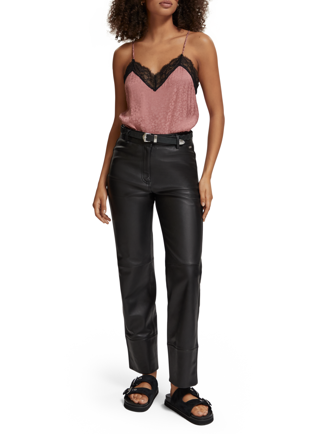 CAMISOLE WITH BLACK LACE DETAIL